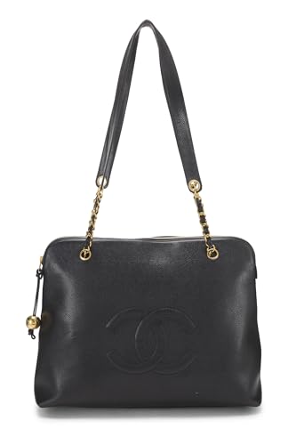 Chanel,  Black Caviar 'CC' Tote Large, Black