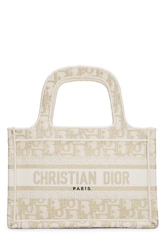 Dior,  Gold Embroidered Canvas Book Tote Mini, Gold
