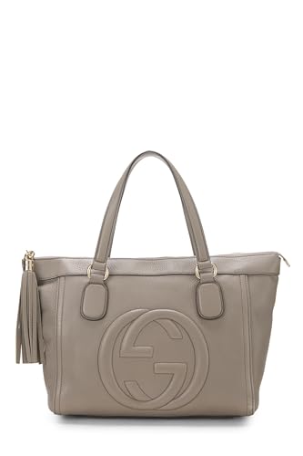 Gucci, Grey Leather Soho Zip Tote, Grey