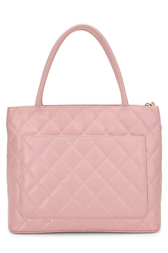 Chanel,  Pink Quilted Caviar Medallion Tote, Pink