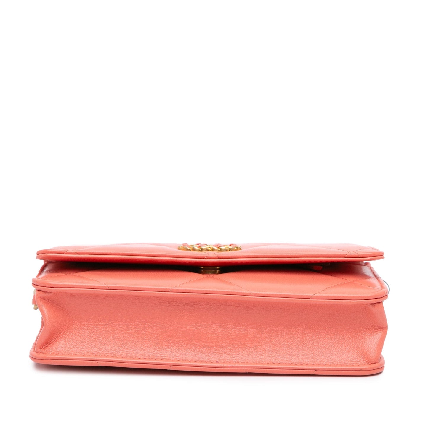 Pink Chanel Quilted Lambskin 19 Wallet on Chain Satchel