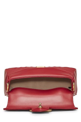 Gucci, Red Leather GG Marmont Top Handle Bag Mini, Red