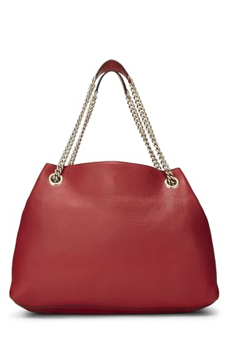 Gucci, Red Leather Soho Chain Tote, Red