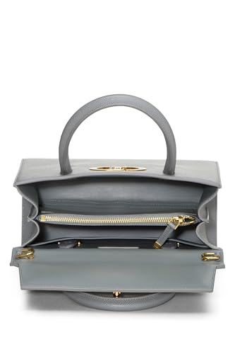 Dior,  Grey Grained Calfskin St Honoré Tote Medium, Blue