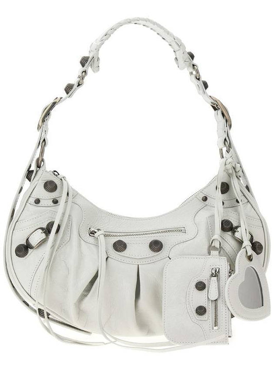 Luxury Balenciaga  Le Cagole Small Leather Shoulder Bag White