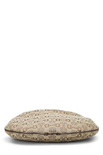 Gucci, Brown Horsebit Canvas Hobo, Brown