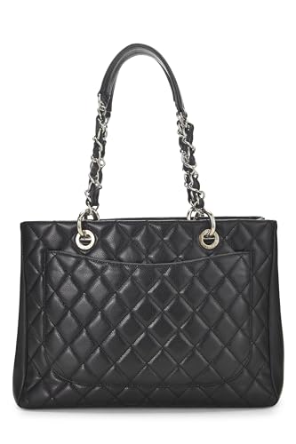 Chanel,  Black Quilted Caviar Grand Shopping Tote (GST), Black