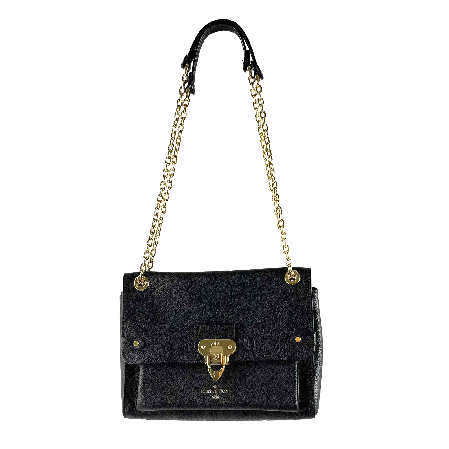LOUIS VUITTON Excellent Monogram Empreinte Vavin PM Black Handbag