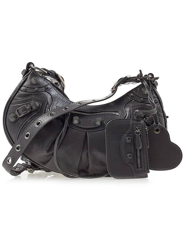 Luxury Balenciaga  Le Cagole Small Leather Shoulder Bag Grey