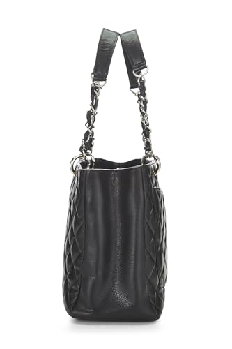 Chanel,  Black Quilted Caviar Grand Shopping Tote (GST), Black