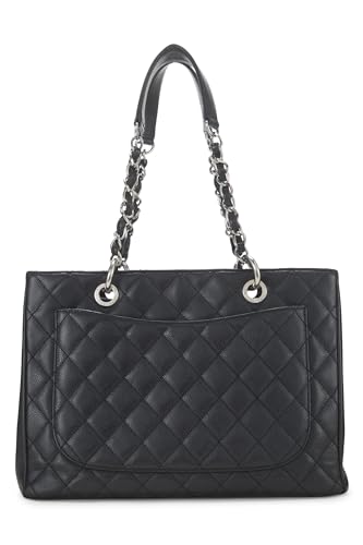 Chanel,  Black Quilted Caviar Grand Shopping Tote (GST), Black