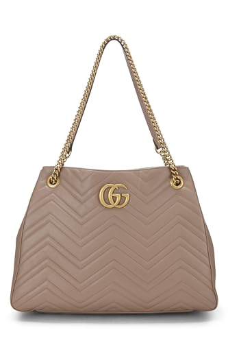 Gucci, Pink Leather GG Marmont Chain Tote, Pink
