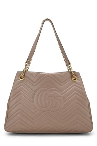 Gucci, Pink Leather GG Marmont Chain Tote, Pink