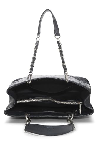 Chanel,  Black Quilted Caviar Grand Shopping Tote (GST), Black
