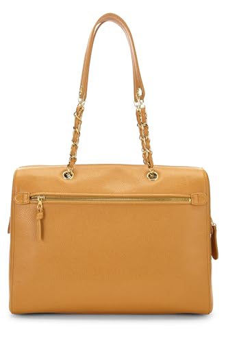 Chanel,  Orange Caviar Zip Tote, Orange