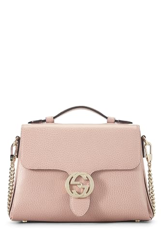 Gucci, Pink Leather Interlocking Handle Bag, Pink