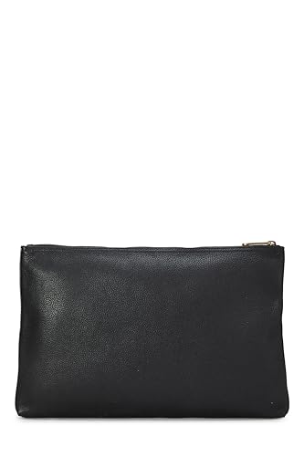 Gucci, Black Leather Logo Print Pouch, Black