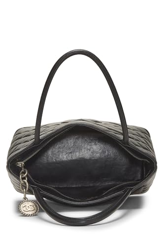 Chanel,  Black Quilted Caviar Medallion Tote, Black