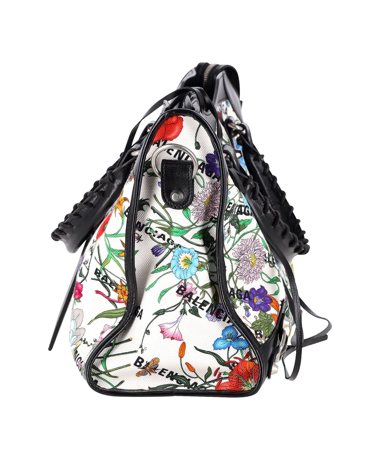 Gucci x Luxury Balenciaga  The Hacker Project Floral Neo Classic Bag Medium in White Floral Canvas