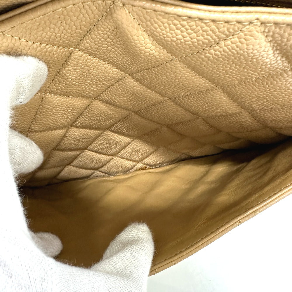 CHANEL Tote Bag A01804 Caviar skin beige CC COCO Mark Replica Tote Women Used