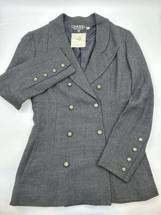 CHANEL GREY BLAZER 34 DXBK0286