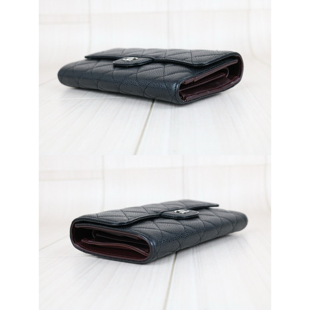 Very Good ( Rank A)｜CHANEL Caviar Skin Black Long Wallet Made In 2014 - 2015 Year｜X25050604
