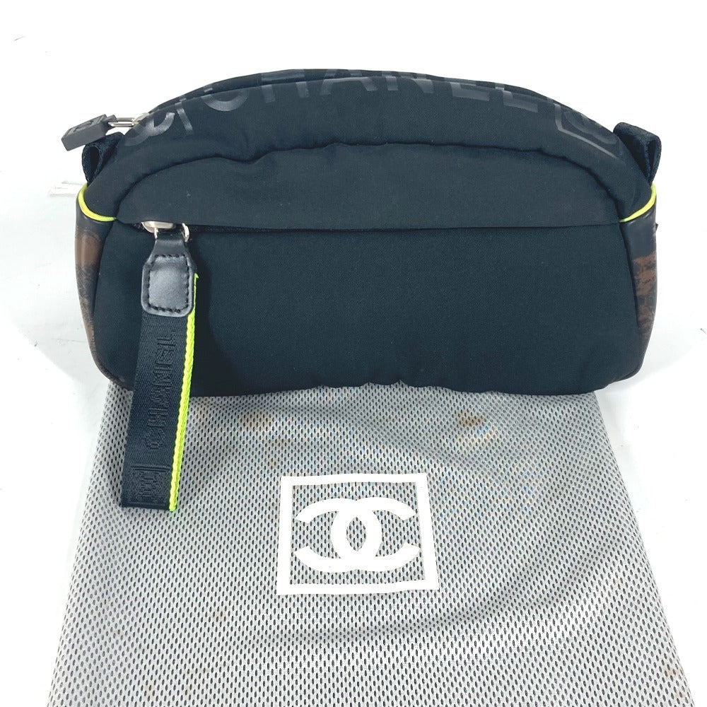 CHANEL Pouch Nylon black Sports CC COCO Mark