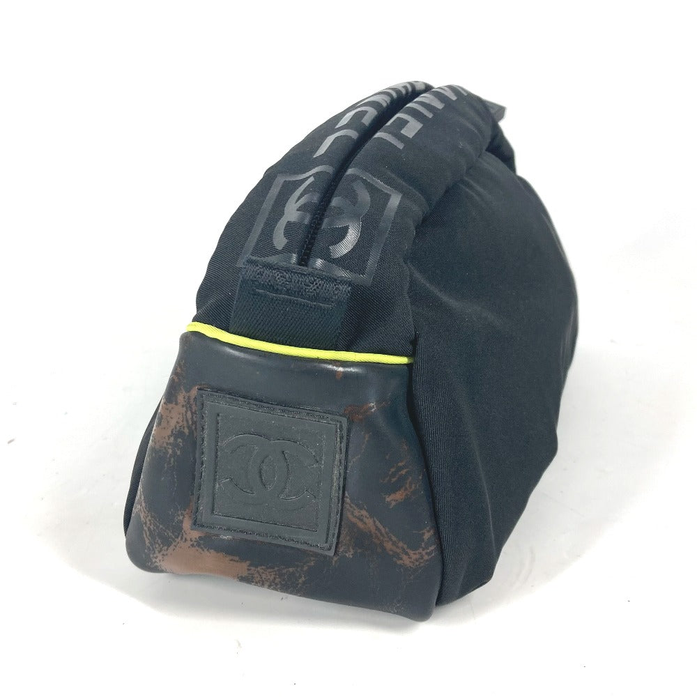 CHANEL Pouch Nylon black Sports CC COCO Mark