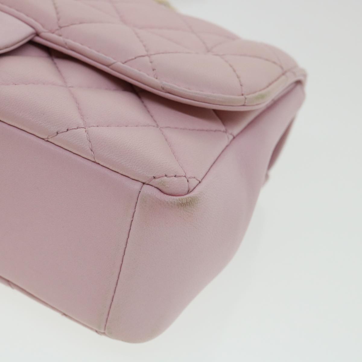 Top Quality Chanel Matelasse Turn Lock Chain Shoulder Bag Lamb Skin Pink CC Auth 32151A