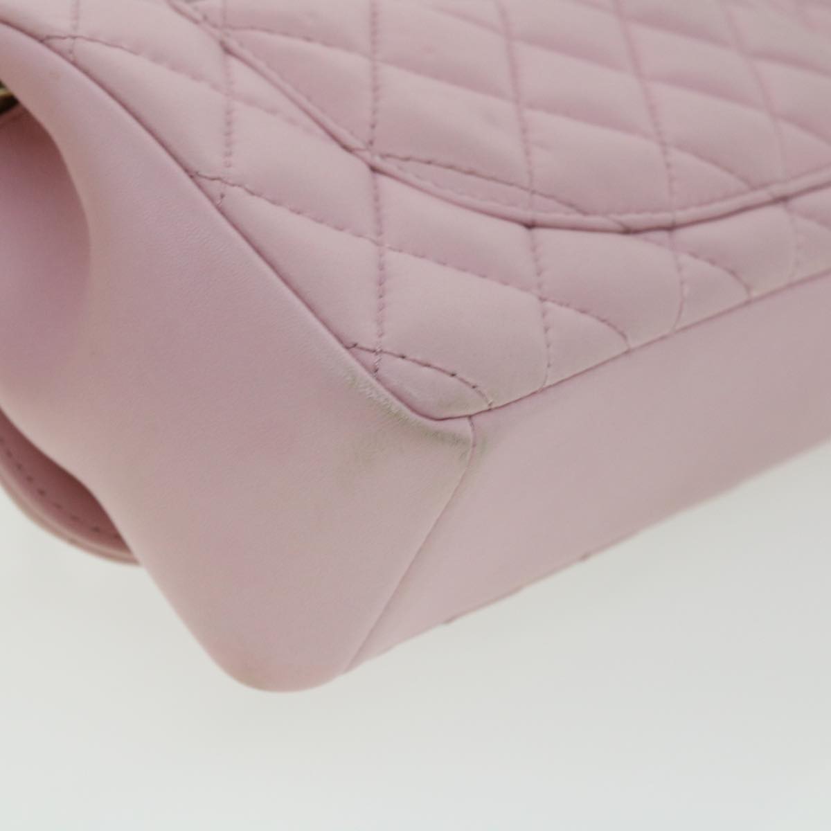 Top Quality Chanel Matelasse Turn Lock Chain Shoulder Bag Lamb Skin Pink CC Auth 32151A