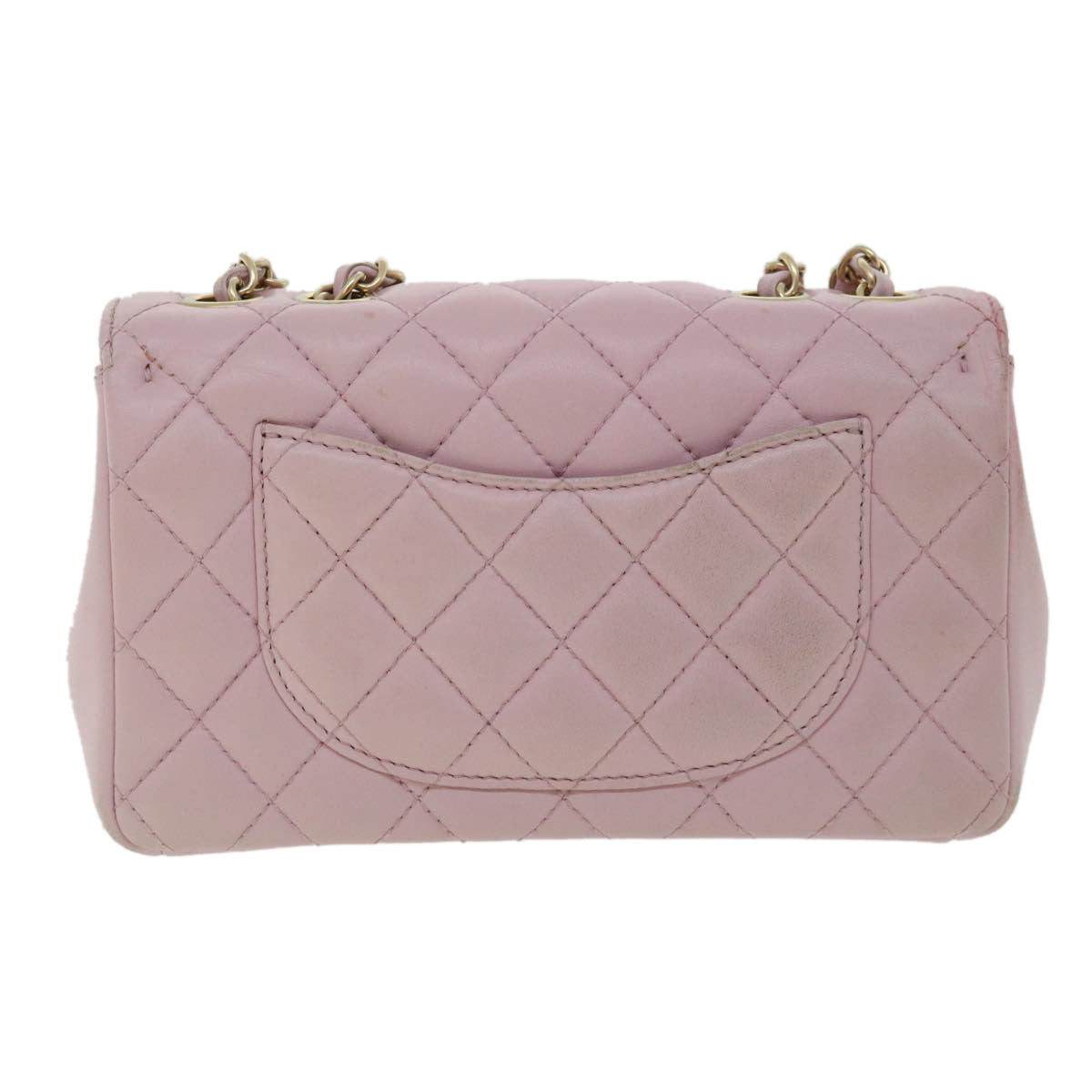 Top Quality Chanel Matelasse Turn Lock Chain Shoulder Bag Lamb Skin Pink CC Auth 32151A