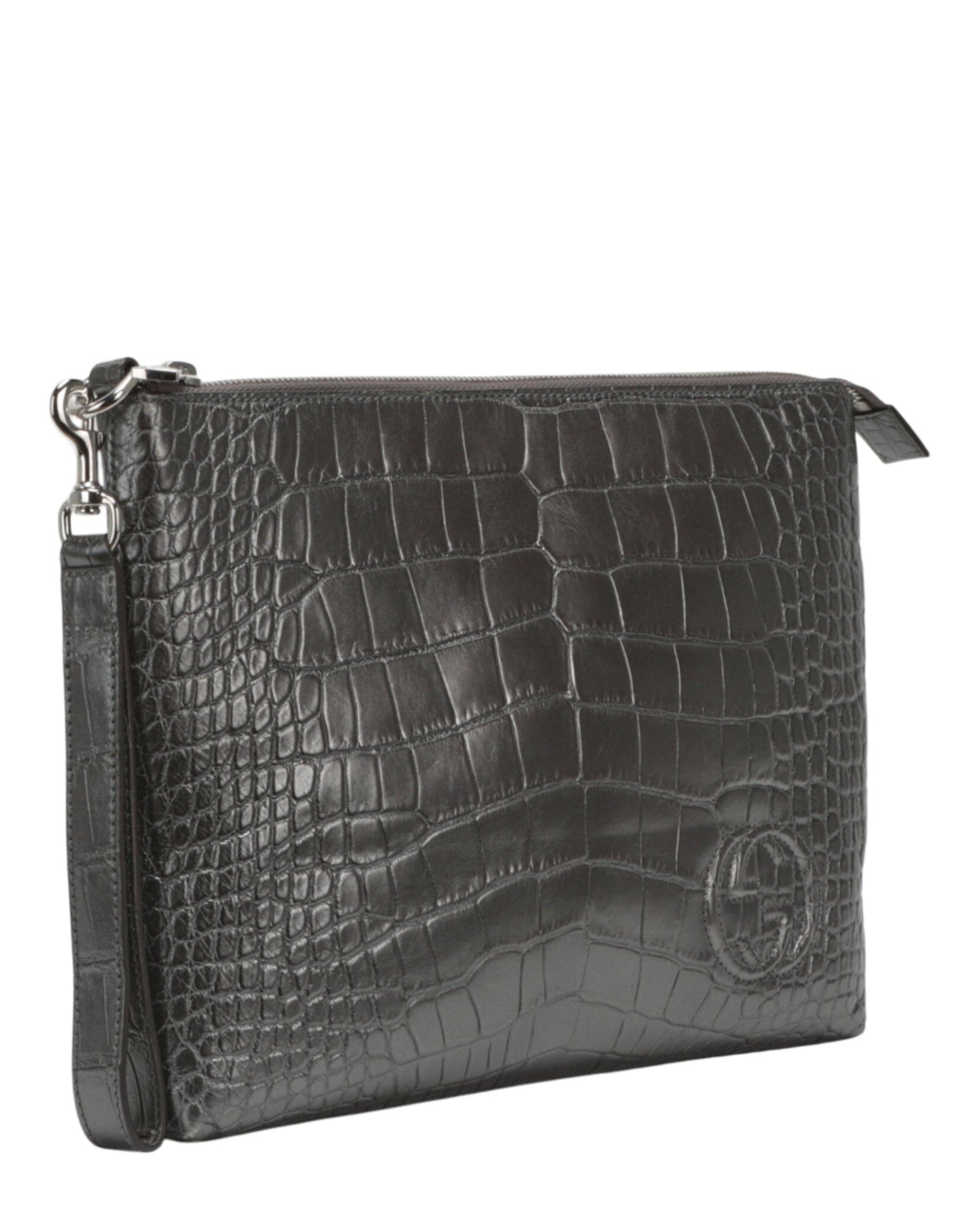 Gucci Unisex-Adult Small Crocodile Leather Envelope Pouch