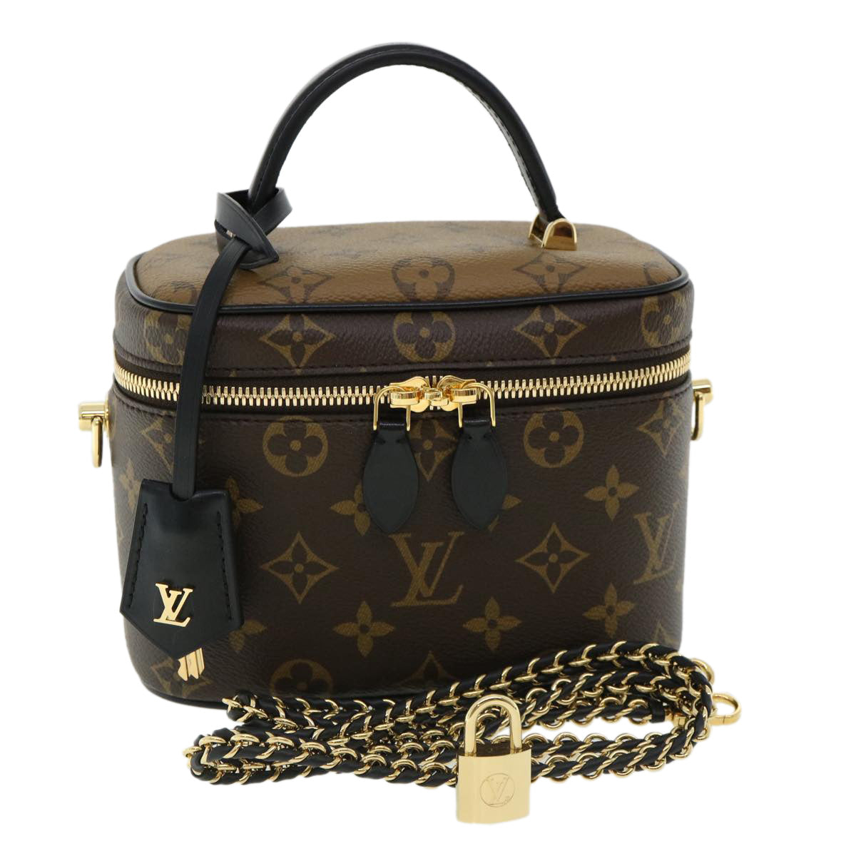 LOUIS VUITTON Monogram Reverse Vanity NVPM Hand Bag 2way M45165 LV  32450A