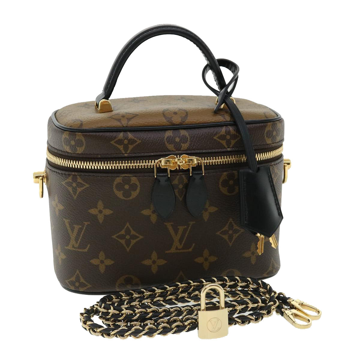 LOUIS VUITTON Monogram Reverse Vanity NVPM Hand Bag 2way M45165 LV  32451A