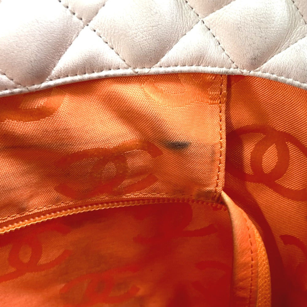 CHANEL Tote Bag A25167 lambskin white Cambon line CC COCO Mark Women Used