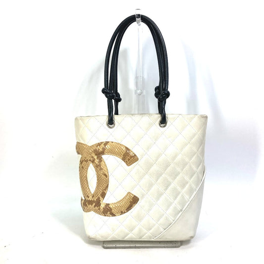 CHANEL Tote Bag A25167 lambskin white Cambon line CC COCO Mark Women Used