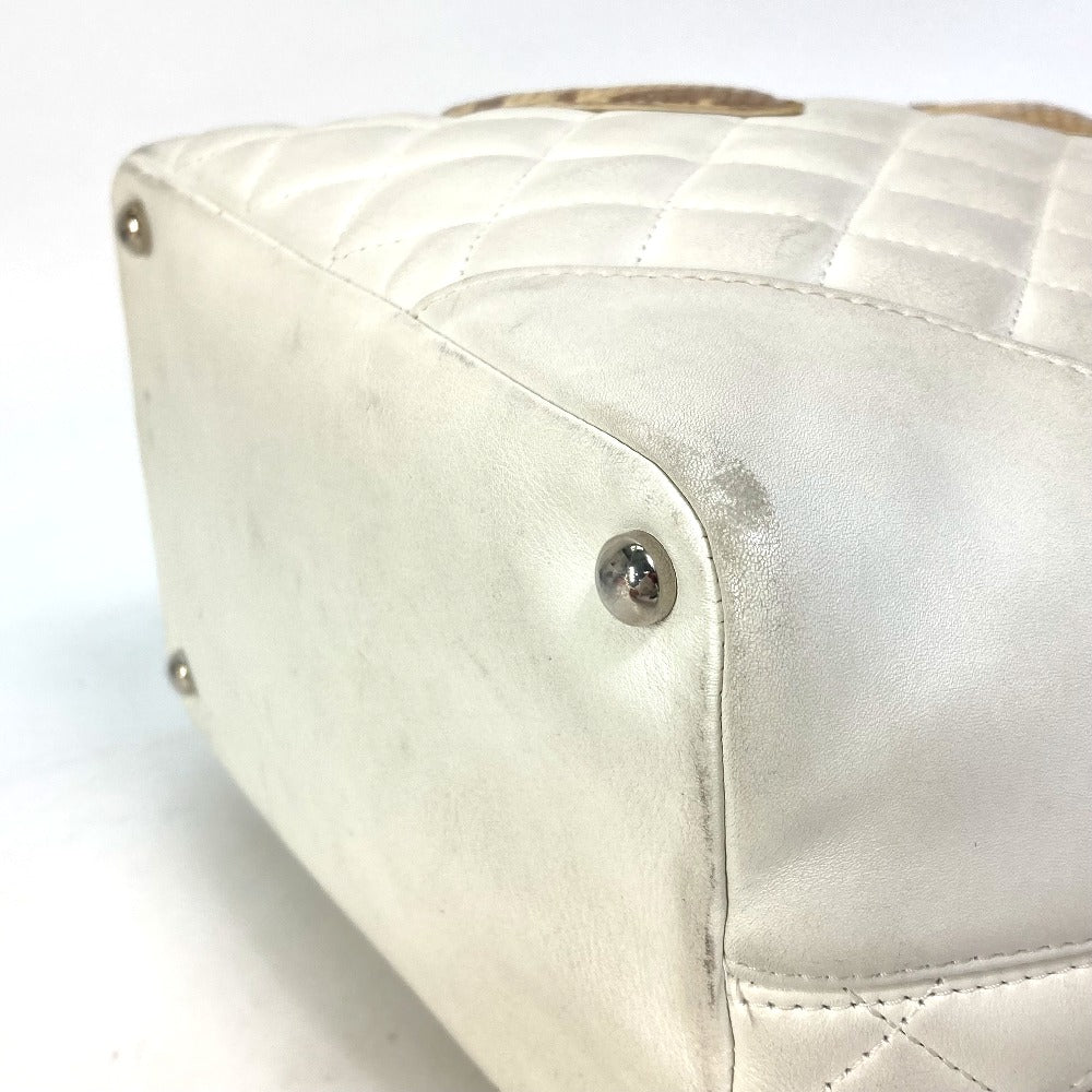 CHANEL Tote Bag A25167 lambskin white Cambon line CC COCO Mark Women Used