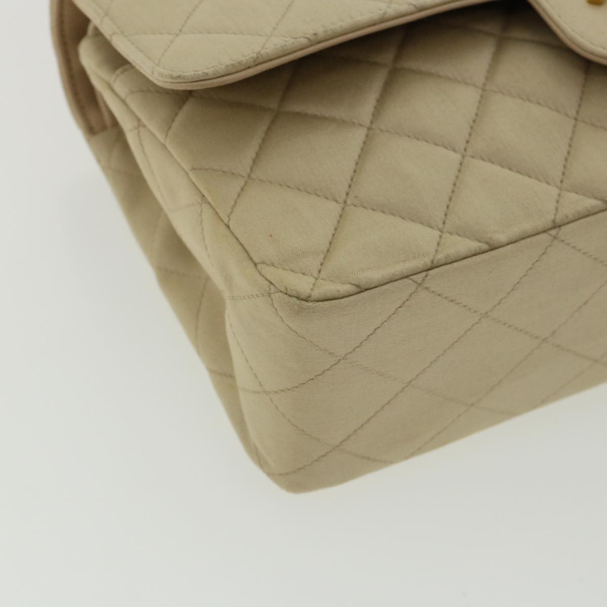 Top Quality Chanel Matelasse 25 Turn Lock Chain Shoulder Bag Satin Beige CC Auth 32604