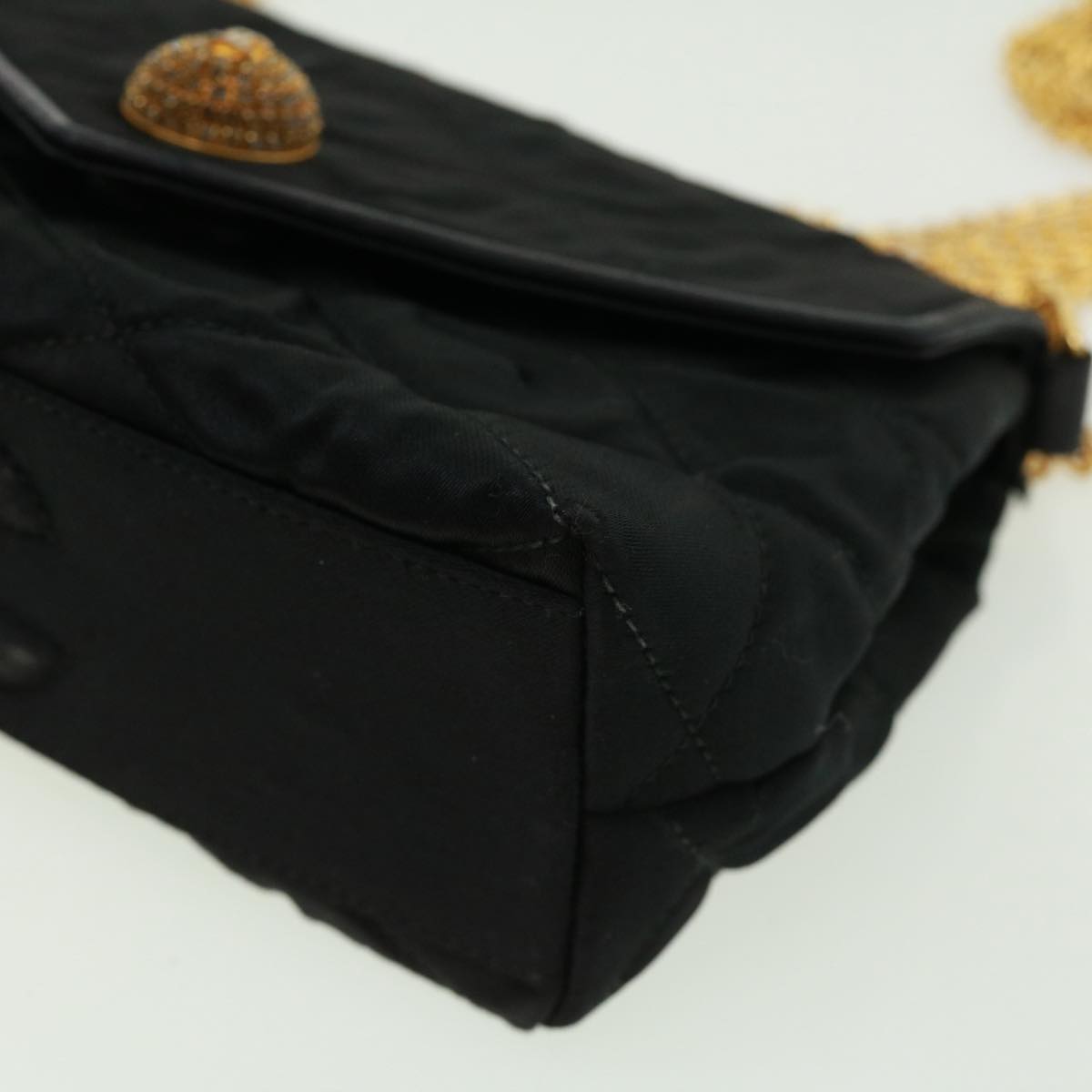 Top Quality Chanel Matelasse Chain stone Shoulder Bag Black CC Auth 32695A