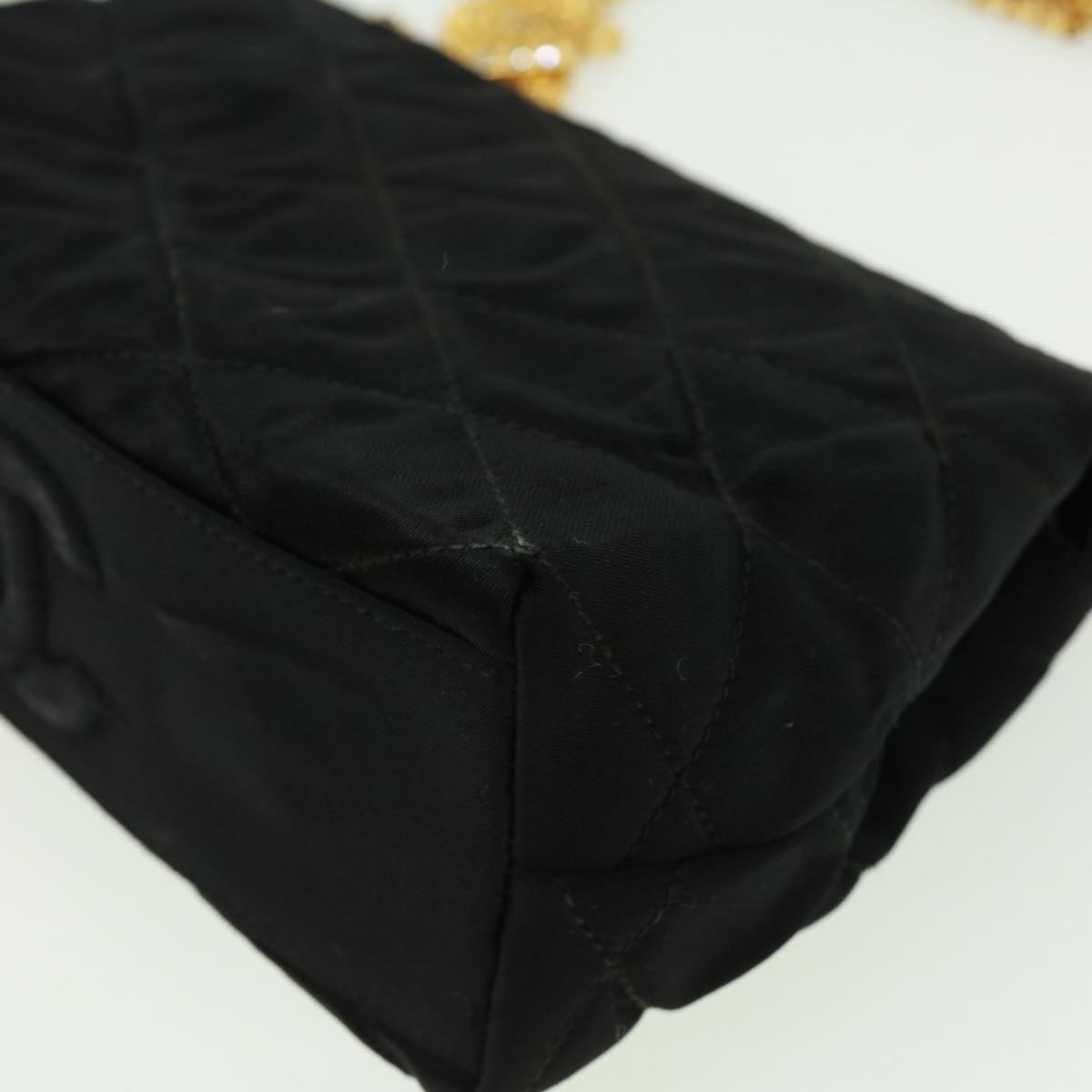 Top Quality Chanel Matelasse Chain stone Shoulder Bag Black CC Auth 32695A