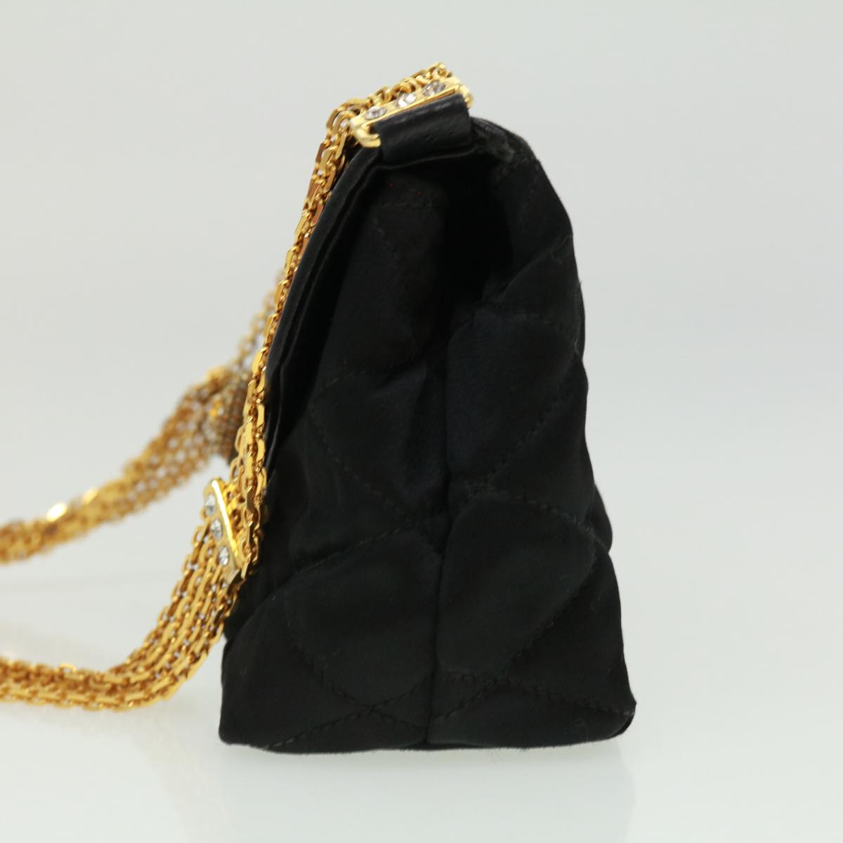 Top Quality Chanel Matelasse Chain stone Shoulder Bag Black CC Auth 32695A