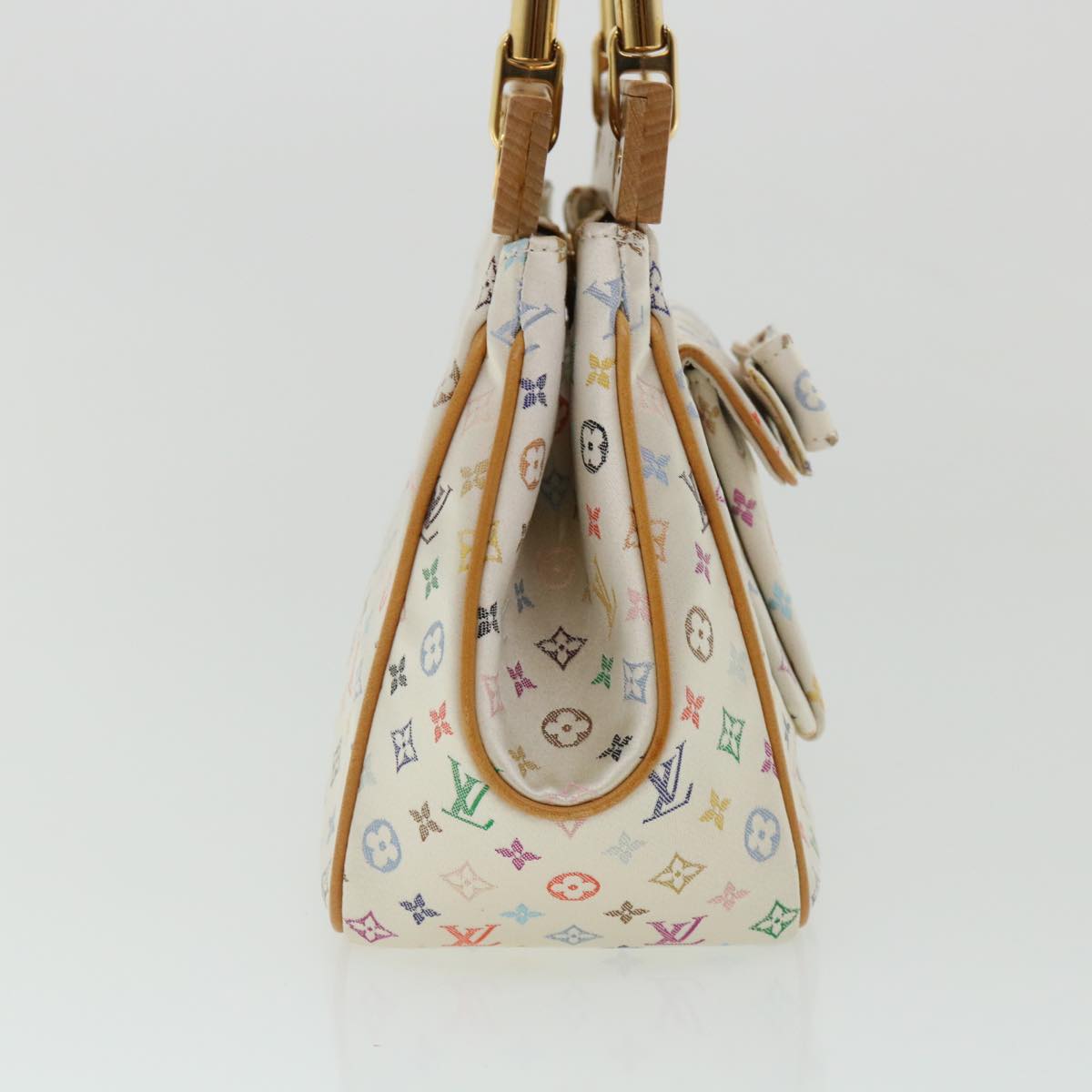 LOUIS VUITTON Monogram Multicolor Abelia Hand Bag Satin White M92936 LV 32798A