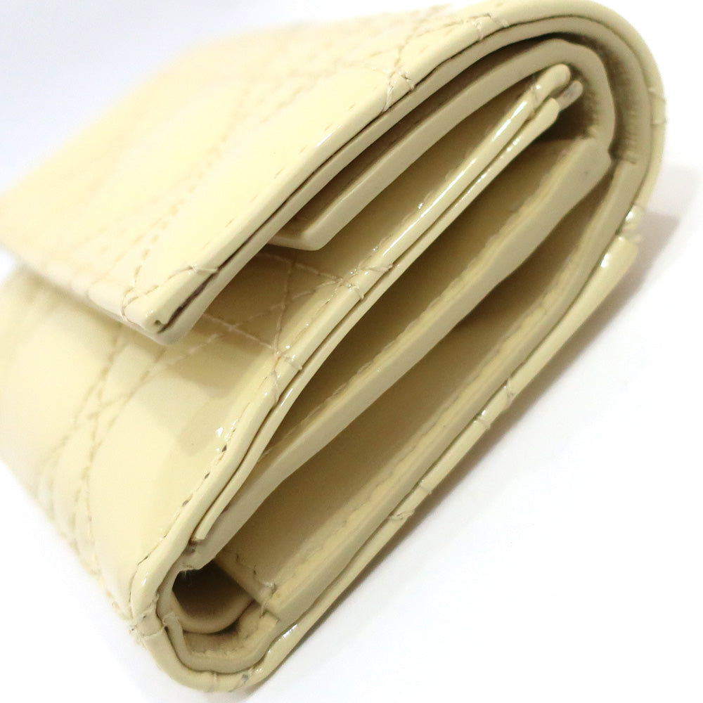 Dior  Dior Three Fold Wallet Lotus Wallet S0181 OVRB M26Y Patent Leather Lady Light Yellow/GD Gold   Women Dress   Bag Box