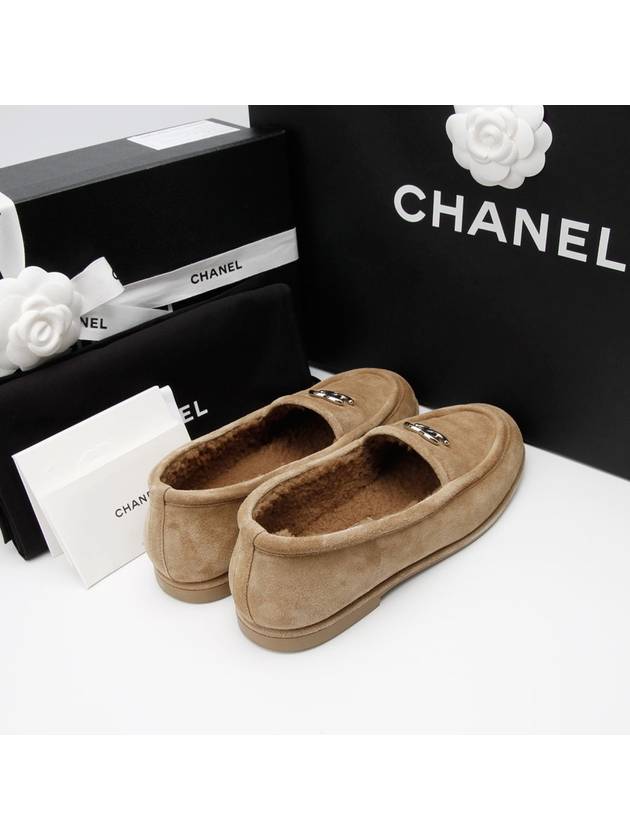 Suede Shearling Loafers 1202hv Chanel