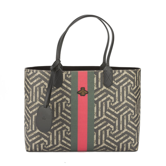 G*G Beige and Ebony GG Caleido Web Tote (New with Tags)