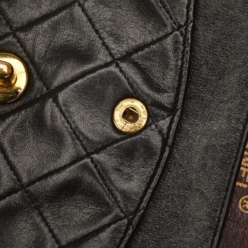 Chanel Matrases 25 Double Flap Chain Shoulder Bag Black Leather  Chanel