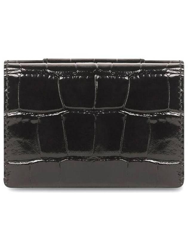 Luxury Balenciaga  Hourglass B Logo Half Wallet Black