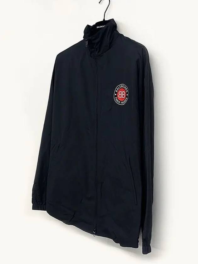 Luxury Balenciaga  High Neck Logo Zip-up Jacket Black