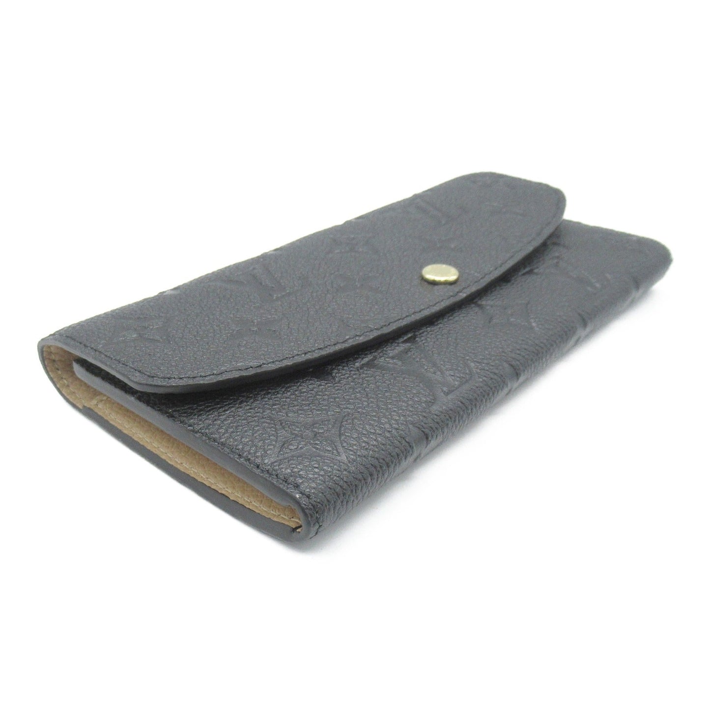Louis Vuitton Portefolio Emily Double Fable Wallet Double Foldable Wallet Leather Monogram Emplant  Black M62369