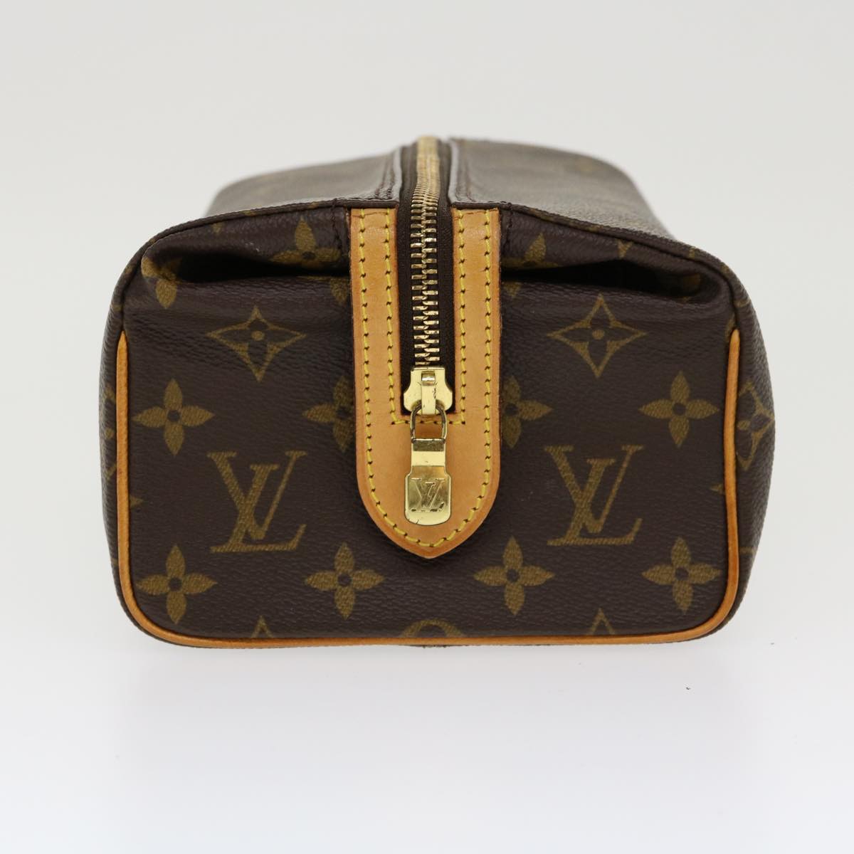LOUIS VUITTON Monogram Trousse Patte Pression Cosmetic Pouch M47636 Auth 33046